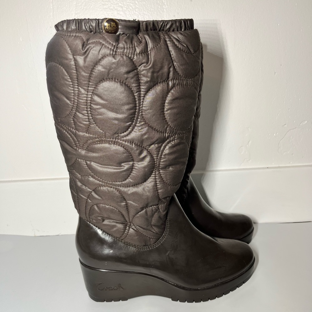 Coach Quilted Wedge Winter Boots | Brown | Women’s 7